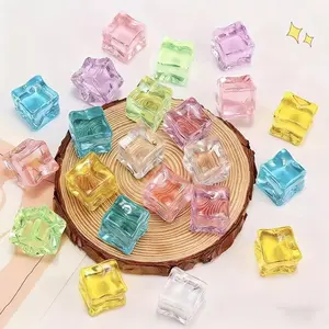 24 Glow-in-the-Dark Resin Ice Cubes - Reusable, Suitable for Outdoor Courtyard Decor, Party Decorations, Home Bar Accessories, Durable, Safe, Non-toxic, Starlight Color-changing Effect Shines in the Dark, DIY Holiday Ornaments