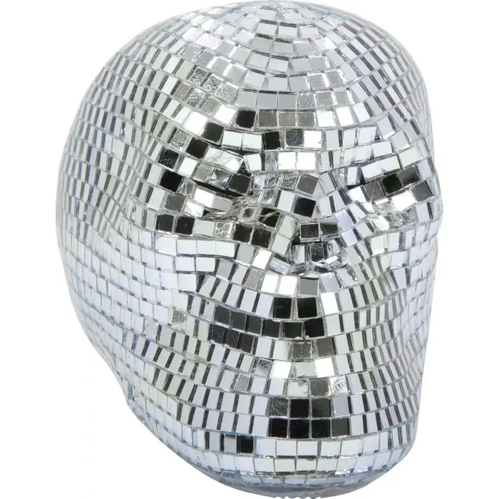 Silver Bling Mirror Ball Skull - Disco - Costume Accessory - Decor