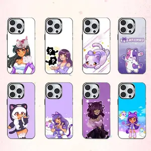Cartoon Ap-hmau Meow Anime Cats Phone Case For iPhone 17,16,15,14,13,12,11 Plus,Pro Max Samsung Galaxy S26 S25 S24 S23 S22 Colored Silver Plated Inside Cover