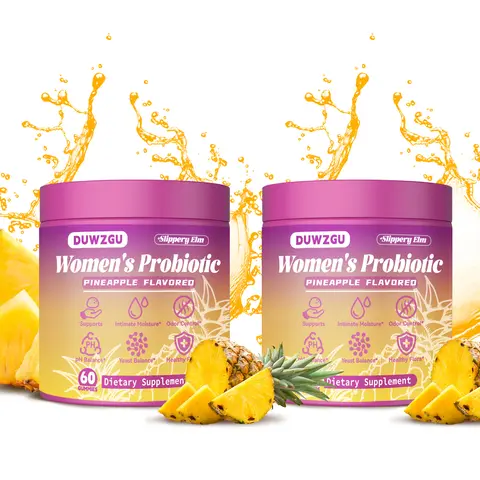 Feminine Probiotics Gummies - All in One Solution with Slippery Elm and Prebiotics & Lactobacillus Probiotic Blend for Women's pH Balance and Dryness - Pineapple Gummies