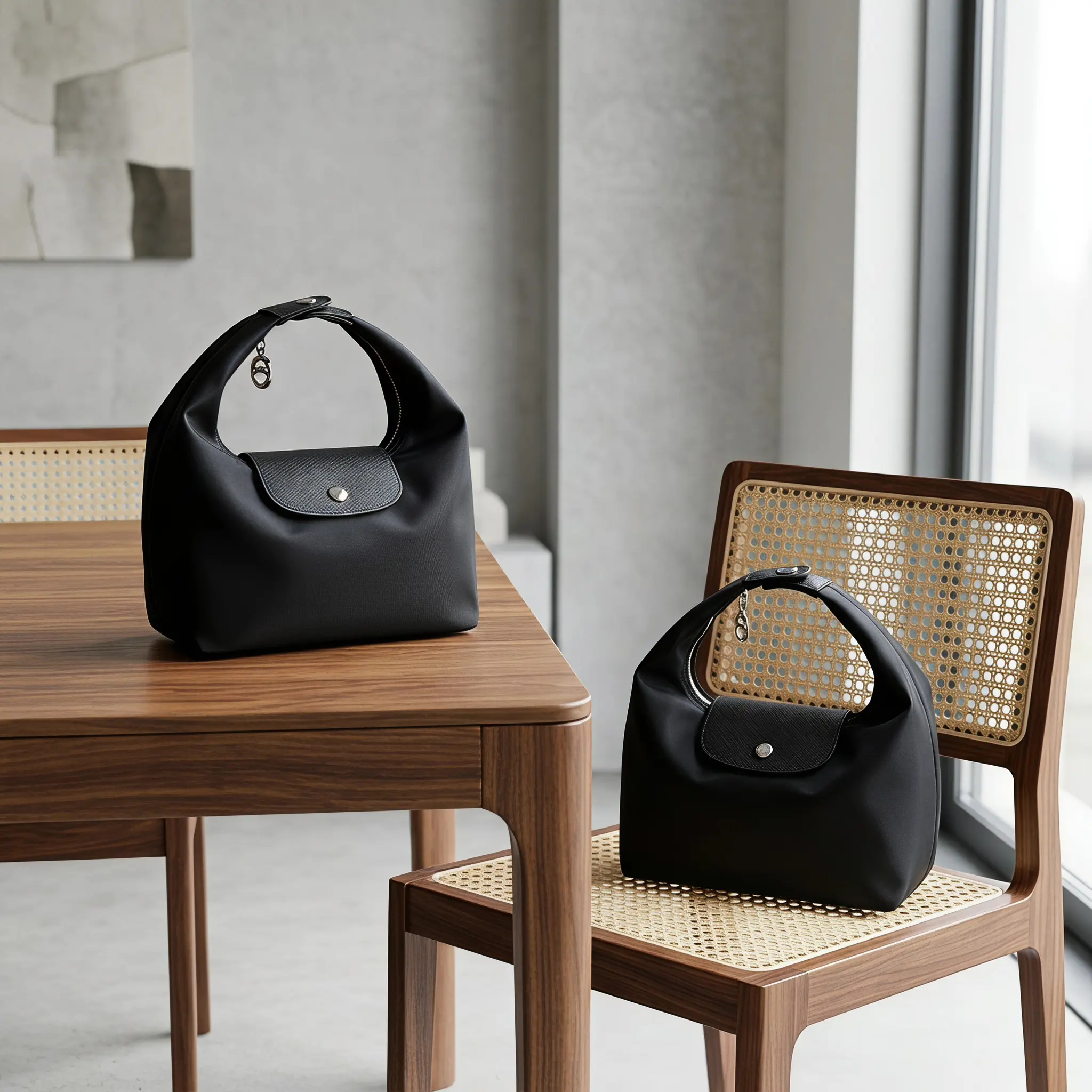 Lightweight Nylon Crescent Bag -Adjustable Strap Mini Satchel, Stylish & DurableFashion Essential for Women