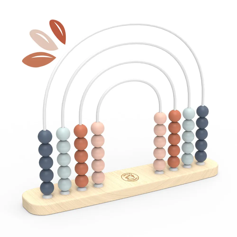 Speedy Monkey's Handcrafted Wooden Rainbow Abacus: Early Math & Fine Motor Skills