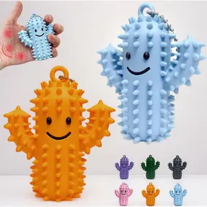 2 pcs spiky silicone sensory toys as pain fidget toys for adults featuring acupressure cactus for deep pressure stimulation and focus they are quiet fidget toys portable stress keychain and easy to clean for anxiety relief