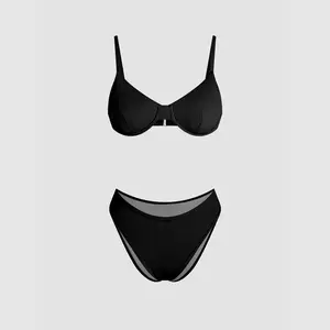 Cider V-neck Solid Underwire Cheeky Bikini Swimsuit SwimWeek