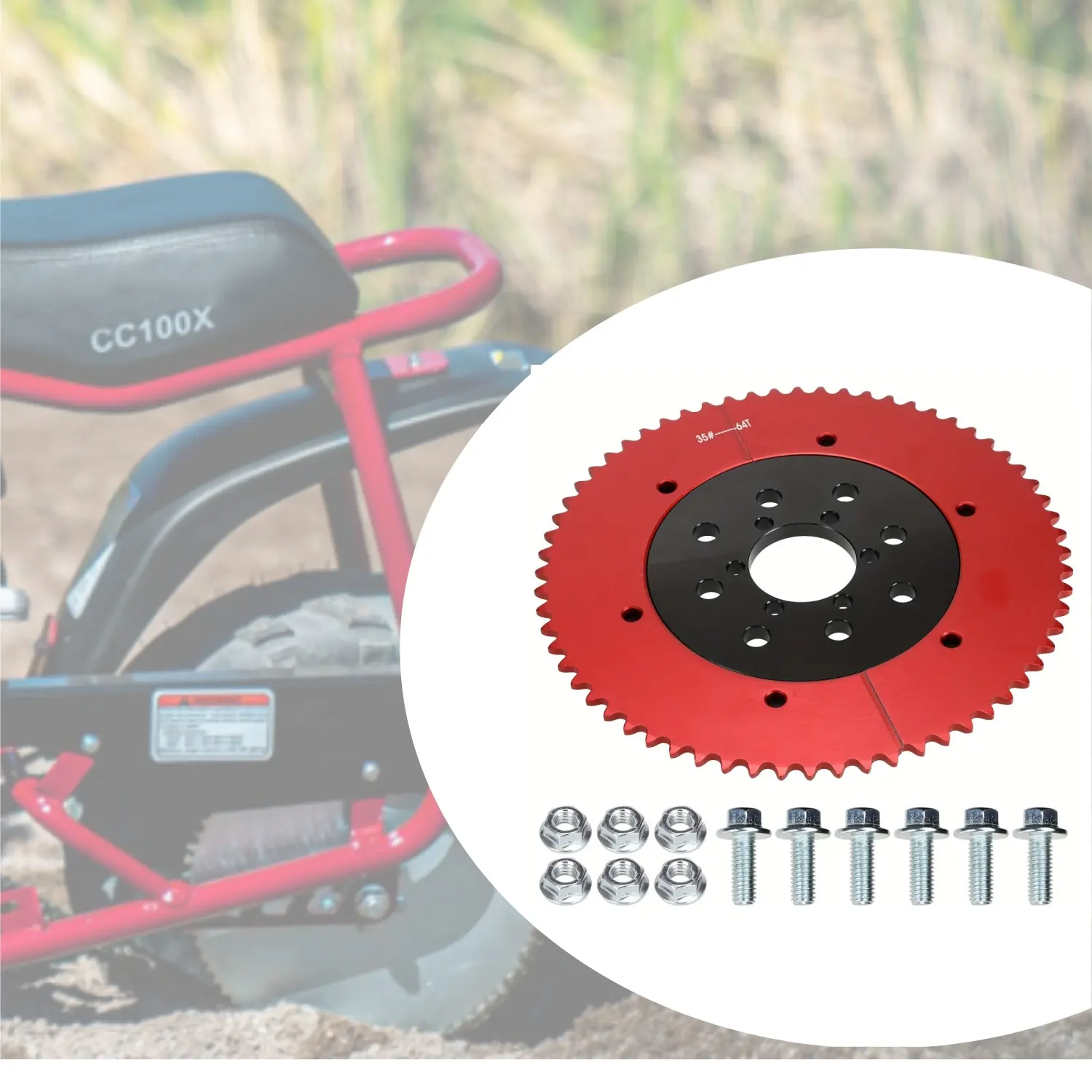 Mini Bike Universal Split Sprocket 35 Chain 64T for Predator 212 Colema* CT200U CT200U-EX BT200X CT100U TrailMaster MB200 Motovox Baja DB30 Minibike Go Kart Parts