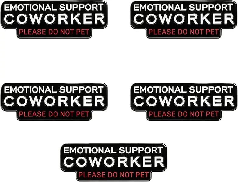 Unisex 2-Pack Sarcastic Enamel Pins - Funny Emotional Support Coworker Brooches, 0.51 Inches Tall, 4g, Durable Secure Metal Pin Clasp, Workplace Humor Gift for Office Besties, Graphic Bold Text Collectibles, Funny Gifts Accessories, Lightweight, Durable P