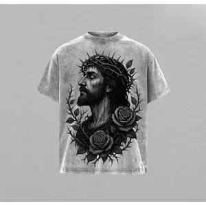 Jesus Crown of Thorns x Black Rose Tshirt & Hoodie Washed, God Apparel Tee, Jesus T-Shirt, Easter Streetwear, Christian Apparel Graphic Tees, Gym Pump Cover Christmas & Thanksgiving Outfit