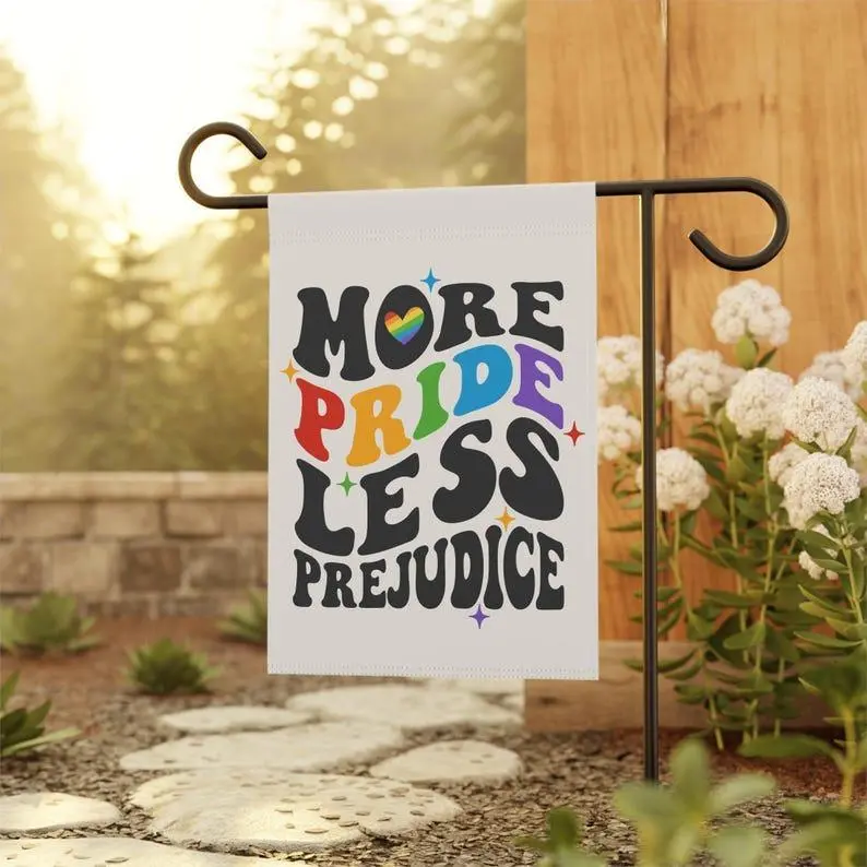 Customizable Double-Sided Text Pride Garden Flag - 12x18 in, LGBTQ Yard Sign, Pride Month Decor Supply, Gardener Gift, Home Decor Accessory
