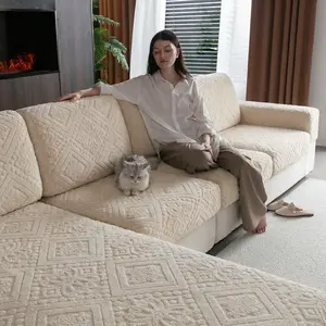 Universal Elastic Sofa Slipcover, Modern Anti-Slip Design, Reusable Living Room Couch Protector for L-Shaped and 1-4 Seater Sofas