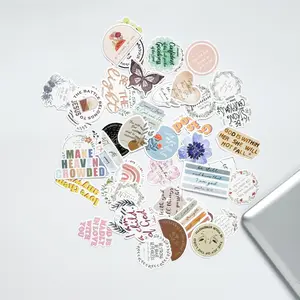 50/100-Pcs Inspirational Bible Verse Stickers Set for Room Decor DIY, Kindle, Laptop, iPad & More