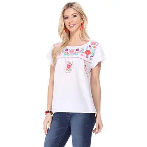 Traditional Mexican Women Blouse S-M-L-XL-2XL-3XL