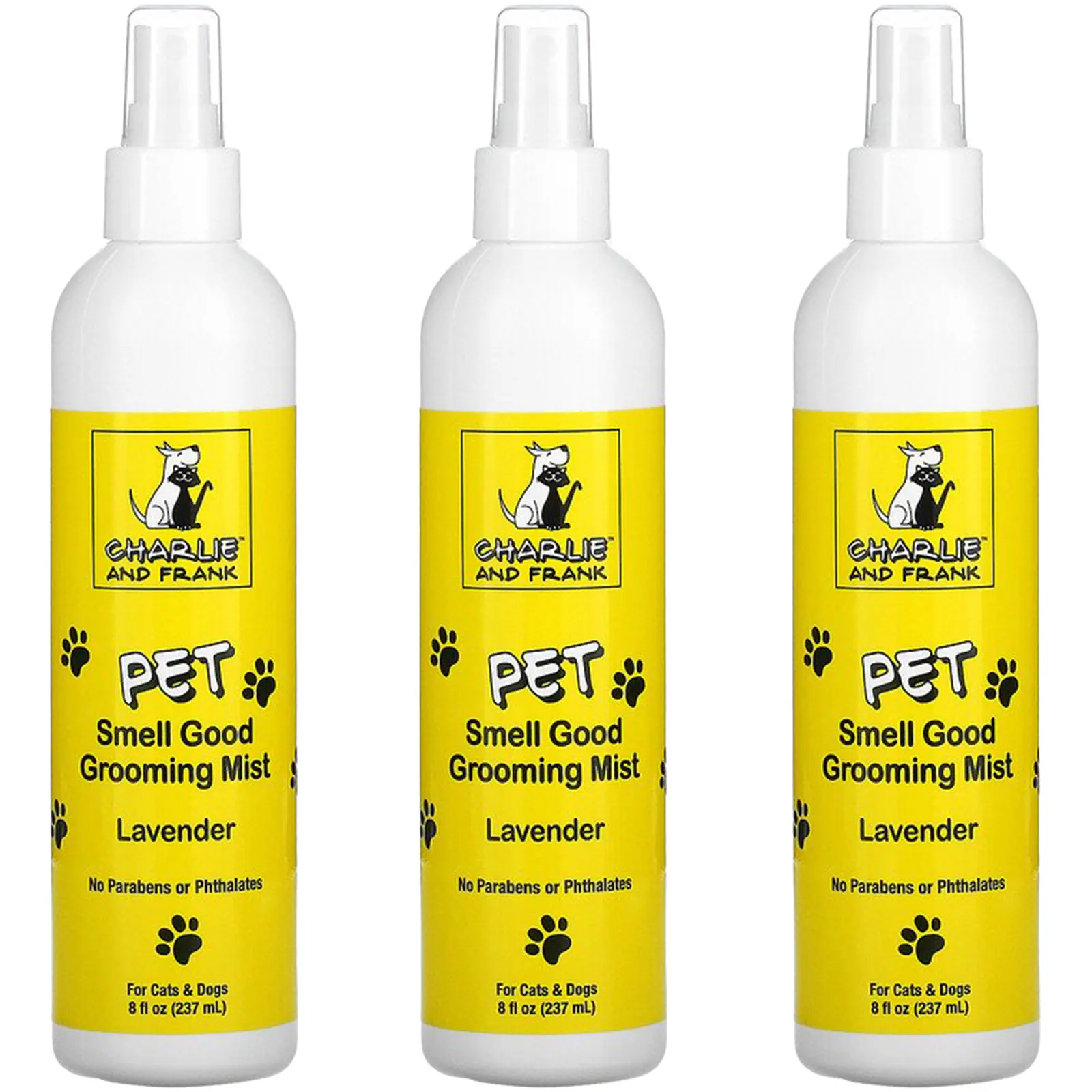 3 Pack Pet Smell Good Grooming Mist, Lavender, 8 fl oz (237 ml), Charlie & Frank 3 Pack Pet Smell Good Grooming Mist, Lavender, 8 fl oz (237 ml), Charlie & Frank
