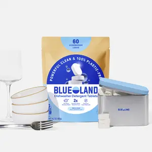 Blueland Dishwasher Tablets, Plastic-Free, Mineral & Plant-Based Eco-Friendly Dish Soap Refill Tablets with Storage Tin