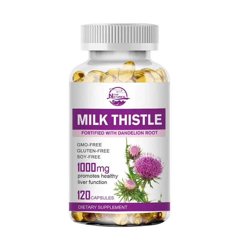 Milk Thistle Supplement - Liver Cleanse Detox & Repair With Dandelion Root | Non-GMO, Gluten Free | Herbal Healthcare Supplement Edible 120 Softgels
