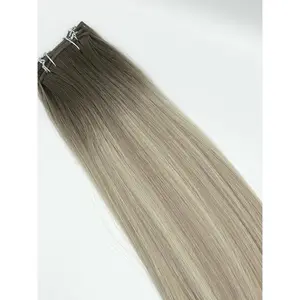 ALT Hair Extensions Affogato 22” - Perfect Blonde Micro Weft, 60g, Rooted 18B/62 Color