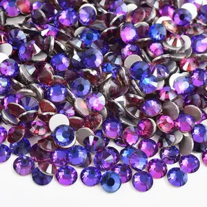 Purple Velvet Glass Rhinestones