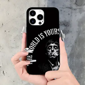 Liquid Large Hole Creative Scarface Pattern Protective Shockproof Phone Case Cover Casing Accessories Durable for iPhone 15 15 Plus 15 Pro 15 Pro Max 11-16 Promax Gift