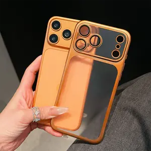 1PC Premium Electroplated Phone Case for iPhone 17 Pro Case - Frosted Semi-Transparent Design, Compatible with iPhone 17 16 15 14 12 / iphone 13 phone case , Military-Grade Drop Protection for Cellphone, Perfect Gift.
