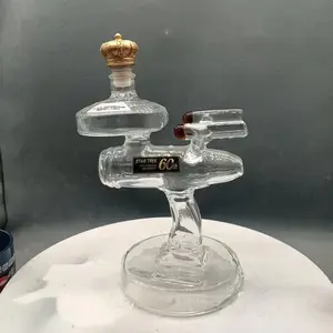 Handmade Sealed High-Quality Glass Bottle for Infused Alcohol, Space Ship Shape Infusion Jar, 1pc, Kitchenware, Non-Lead Crystal Glass
