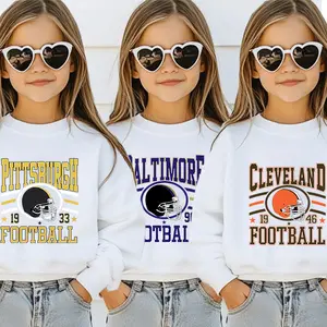 Kids Vintage 90s Football AFC North Sweatshirt , All Team Football , Vintage Varsity Football City Football Youth Size Sweatshirts , Youth Heavy Blend Hooded Sweatshirt , Game Day Sweatshirt