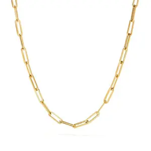 Paper Clip Thick Chain Necklace for Men and Women's Hip-hop Punk Minimalist Neck Chain Collarbone Chain