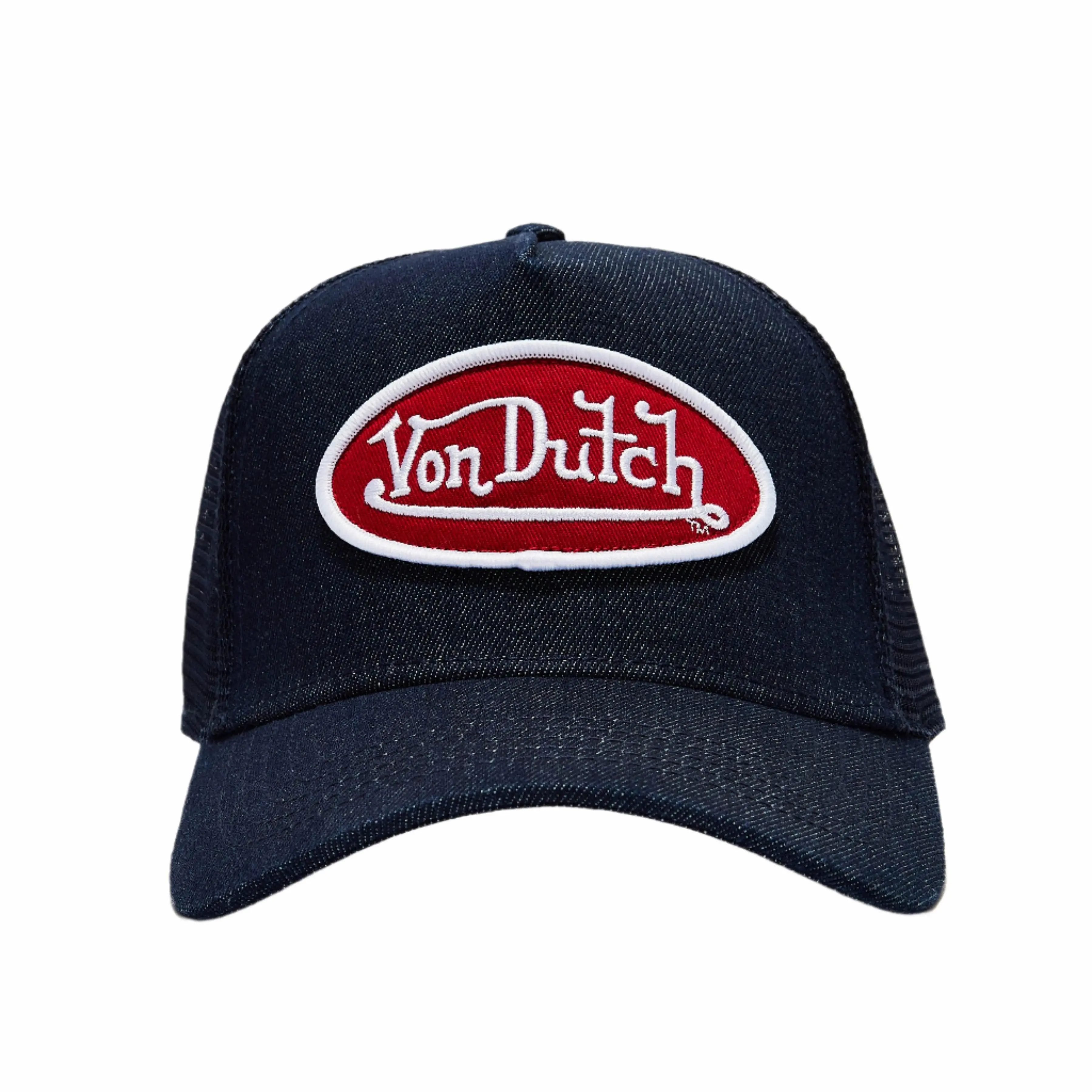 Dark Denim with Red & White Logo Trucker Hat
