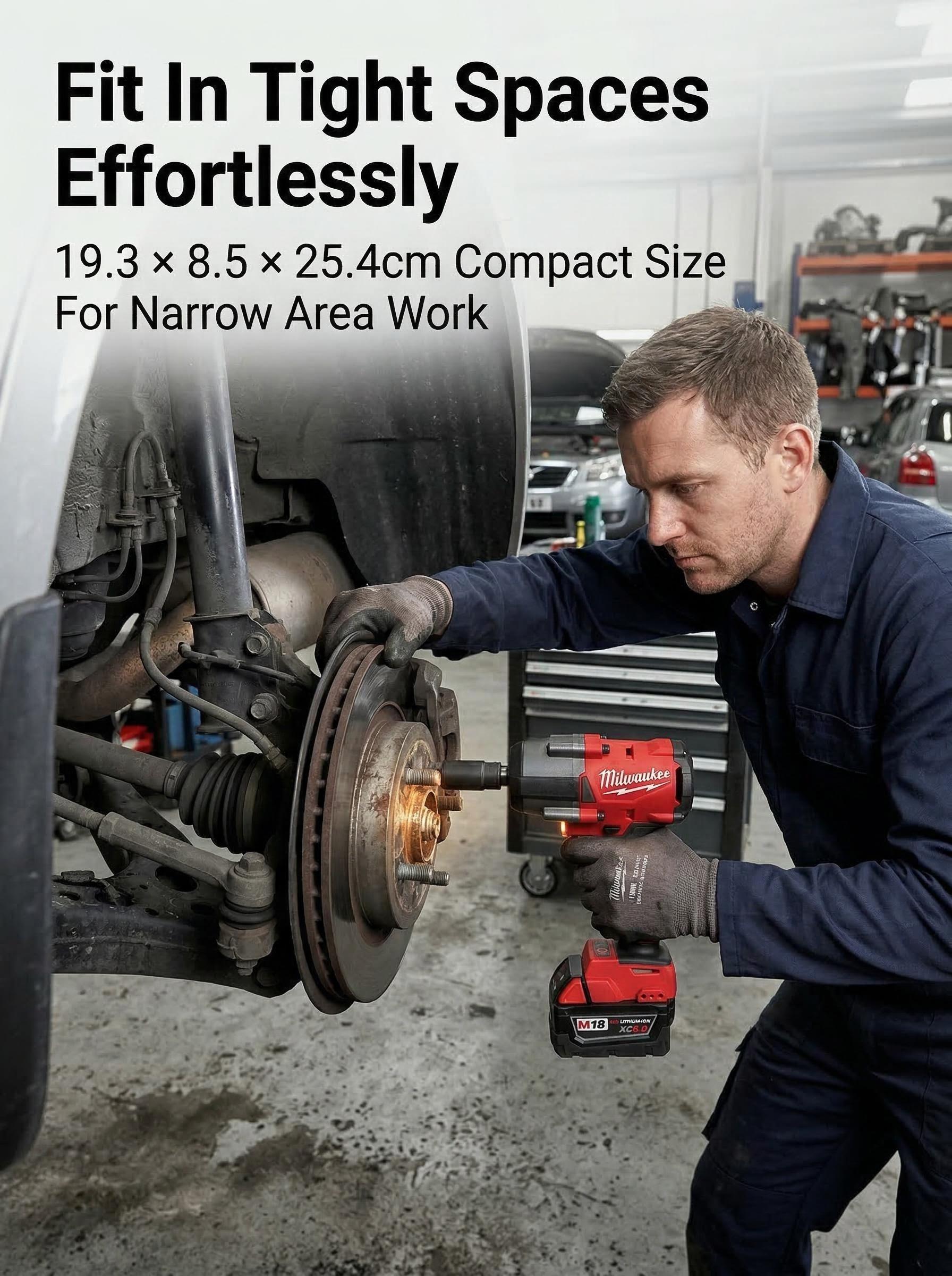 Milwaukee M18 FMTIWF12 18V Cordless Impact Wrench Suitable for Auto Repair and Industrial Assembly Electric Wrench Tool 1000Nm High Torque Output Multi-Speed Control