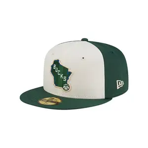 New Era 59Fifty Wisconsin All Over Print Brim Milwaukee Bucks Fitted Hat