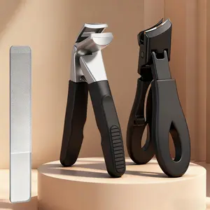 Sloping Nail Clippers Wide Mouth Splash Proof Diagonal Nail Clippers 3 Piece Set Edge Nail Clippers Long Handle Durable Anti Skid for Men and Women Manicure