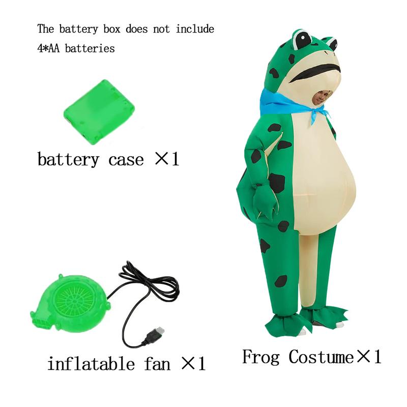 Hot Frog Polyester Inflatable Costume, Frog Full Body Deluxe Funny Air Blow Up, Fits 155-190cm/61-74.8inch, with Fan & Box, Suitable for Men Women Halloween Hot Frog Polyester Inflatable Costume, Frog Full Body Deluxe Funny Air Blow Up, Fits 155-190cm/61-74.8inch, with Fan & Box, Suitable for Men Women Halloween
