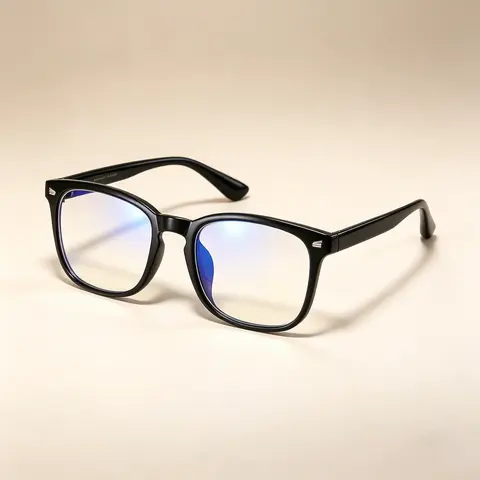 Unisex Blue Light Glasses - Bright Black Full Rim TR90 Plastic Frame, Anti-Blue Light, Eye Strain Relief, Lightweight Fashion Sports Eyewear, Accessories for Gamers, Daily Work Use, Gifts for Female Adults
