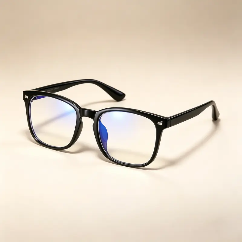 Unisex Blue Light Glasses - Bright Black Full Rim TR90 Plastic Frame, Anti-Blue Light, Eye Strain Relief, Lightweight Fashion Sports Eyewear, Accessories for Gamers, Daily Work Use, Gifts for Female Adults