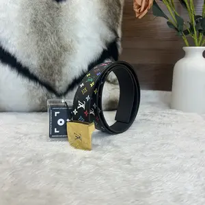 Pre-owned Louis Vuitton White Multicolor Belt 866