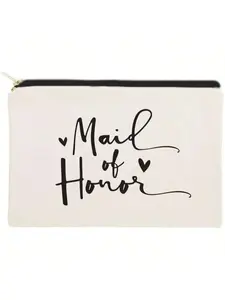 The Cotton &Amp; Canvas Co. Maid Of Honor Wedding Cosmetic Bag, Bridal Party Gift And Travel Make Up Pouch, Travel Cosmetic Bags, Makeup Pouch