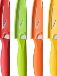 4-Piece Paring Knife Set, 4-Inch Ultra Sharp Fruit & Vegetable Knives with Covers