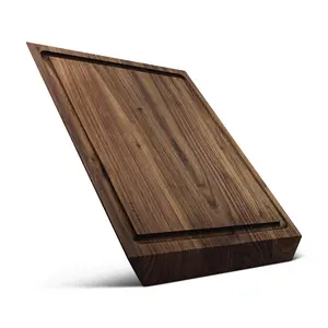 Black Walnut Cutting Board For Kitchen - 12x16 with Juice Groove, 1" Thick Wood, Reversible, Edge Grain, Premium Quality, Ideal for Cooks
