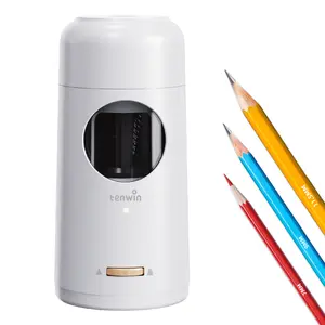 TENWIN Cordless Fully Automatic Electric Pencil Sharpener for Mechanical & Lead Mechanical Pencils, 2000mAh Rechargeable Battery, 7-11.5mm Jumbo/Oversize Compatibility, Hands-Free Auto In & Out Sharpening, Teacher Gift for Office Stationery, Lead Mechanic
