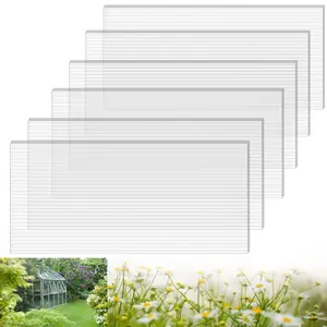 Polycarbonate Greenhouse Panels,Twin-Wall Polycarbonate Sheets for All Weather Green House Covering, Clear Greenhouse Panels, Excellent Light Transmission & Weather Resistance