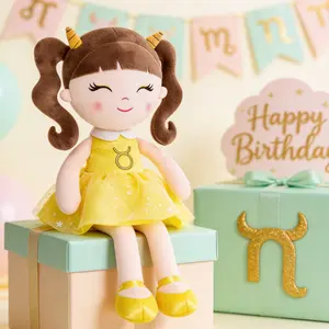 Princess Zodiac Doll 16 Inch Plush Toy – 12 Zodiac Sign Gifts Handmade Soft Doll for Girls – Perfect Astrology & Taurus Gemini Birthday Gift