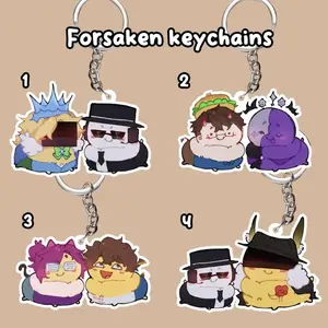 Forsaken Keychains Fanship Couples, 1x1x1x1, Chance, 007n7, Dusekkar, John Doe, Chance, Shedletsky Unique Keychain Designs | Perfect for Backpacks, Keys and Gifts | High Quality and Customer Favorite Items