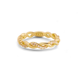Dainty Pave Twist Stacking Ring