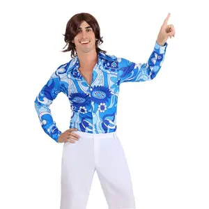 Men's Blue Flower Disco Shirt