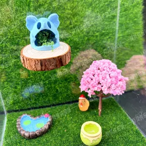 Viral Mini Elephant Jumping Spider Hideout Set: Magnetic Wood Platform + Honey Pot Feeder| Reptile Terrarium Decor（Acrylic case not included）