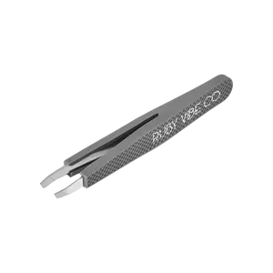 [Ruby Vibe Co] PrecisionPro Tweezers, Slant Pointed Stainless Steel Tweezers for Eyebrows, Ingrown Hair, Blackhead Removal
