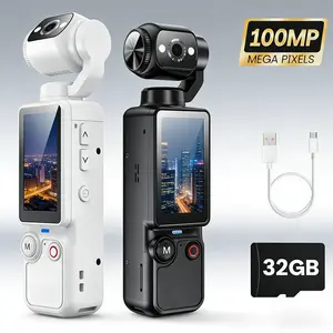 Equipped with 32/128/256G SD card, 1080P camera, pocket camera with night vision and 180 rotating lens, portable sports DV camera for outdoor sports, skiing, cycling and hiking (no application). camcorder