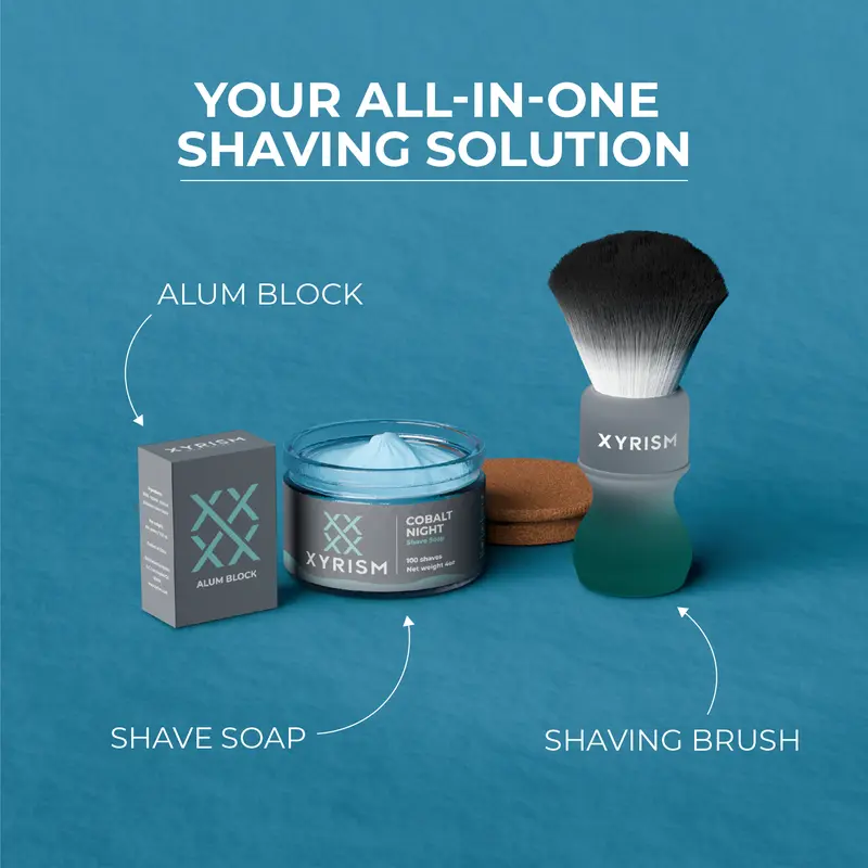 Starter Kit: Shaving Soap, Alum Block, Brush