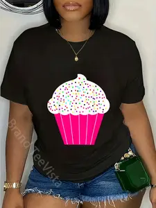 100% Cotton Cupcake Fun Food Costume T-Shirt White Frosting Sprinkles T-Shirt