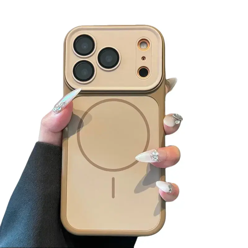 Phone Case - Creative Large Window Frosted Colorful Magnetic Case for Iphone 17 Air 16 15 14 13 12 Pro Max Plus Lens Protect PC Shockproof Cover