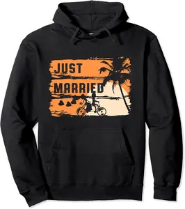 Just Married Tandem Bike Bicycle Cyclist Couple Love Gift Pullover Hoodie - Griseldatu Shop 40B08SKCCVHC