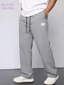 Men's Plus Size Ice Silky Casual Running Pants – Lightweight & Quick-Drying, Versatile for Leisure & Outdoor Wear, Comfortable Street Style Big And Tall Joggers for Casual Activities & Daily Use